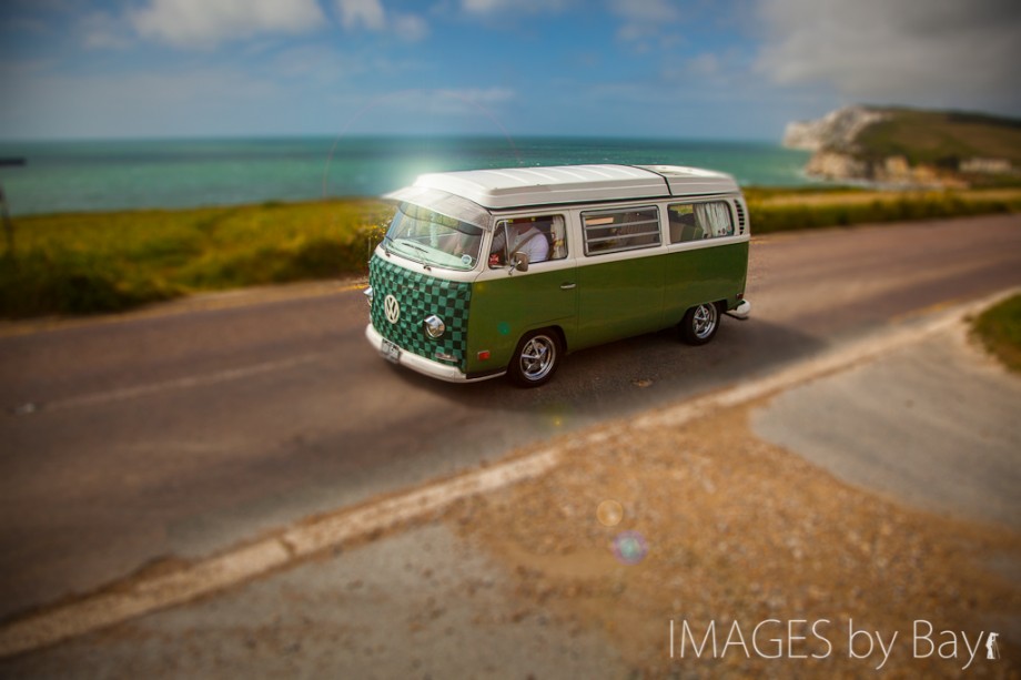 Image of green VW campervan